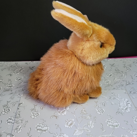 Miyoni by Aurora Angora Rabbit 10" Plush Brown sitting stuffed animal - Picture 3 of 7